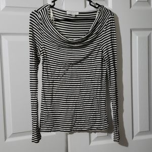 F21 Striped Cowl Neck Shirt